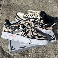 Off-White — Custom “Camo Off-white Cartoon” Air Force 1 (ANY Color & Size/ship IN 3-4WEEKS) — Sneaker — resale