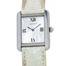 Cartier Quartz Tank Limited Edition W1019555 Stainless Steel / Leather #TZW458