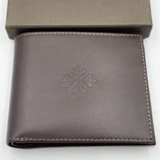Patek Philippe Dark Brown Leather Bifold Wallet With Coin Pocket From Japan 2