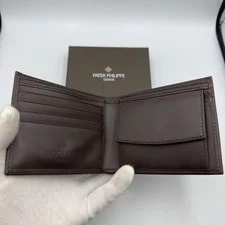 Patek Philippe Dark Brown Leather Bifold Wallet With Coin Pocket From Japan 4
