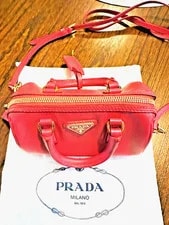 Prada Very Dark Lux Mini Bowler Two Way Excellent 9.8/10 2
