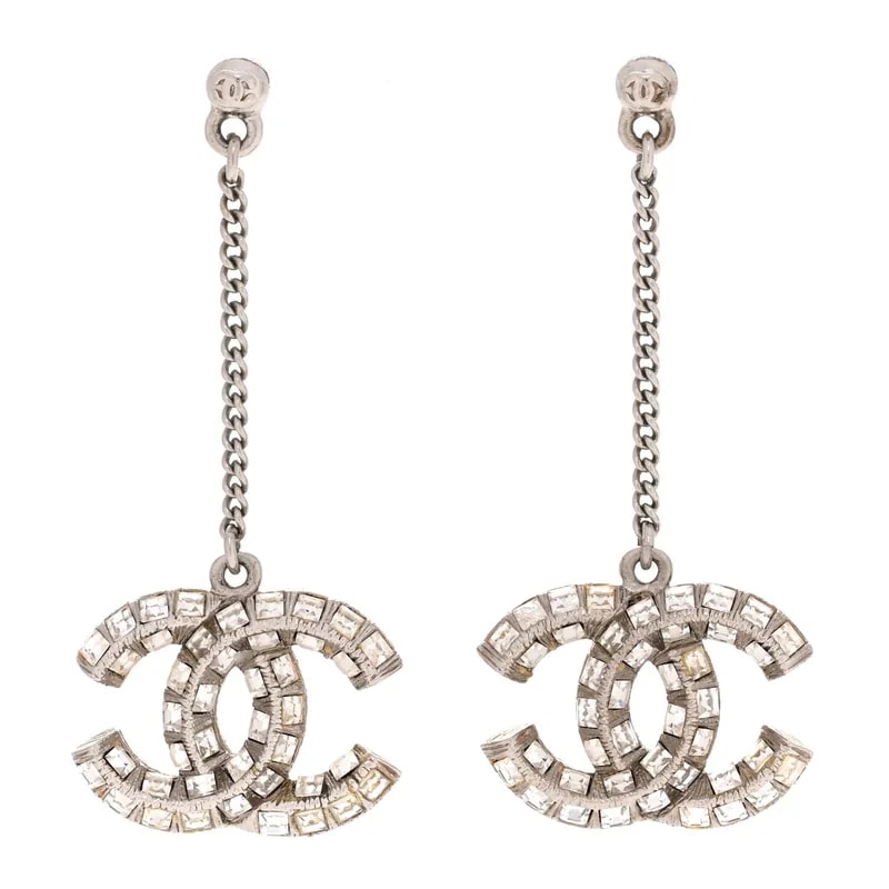 Chanel — Baguette CC Drop Earrings — Jewelry — resale