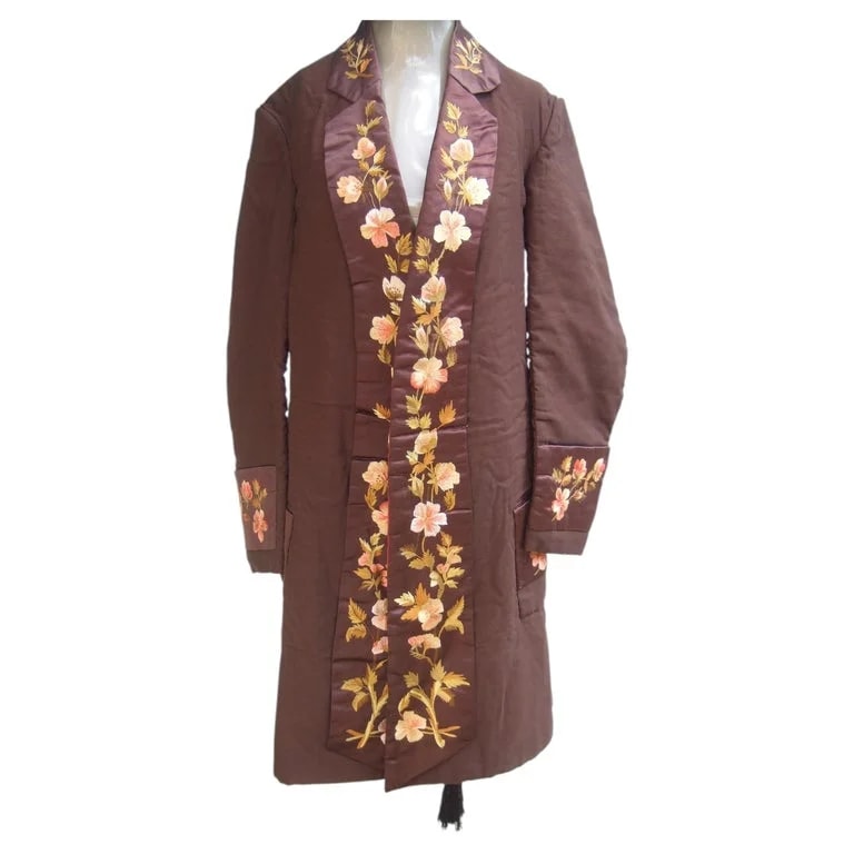 Historical Victorian Embroidered Bespoke Handmade Smoking Jacket C 1910 — Clothing — resale