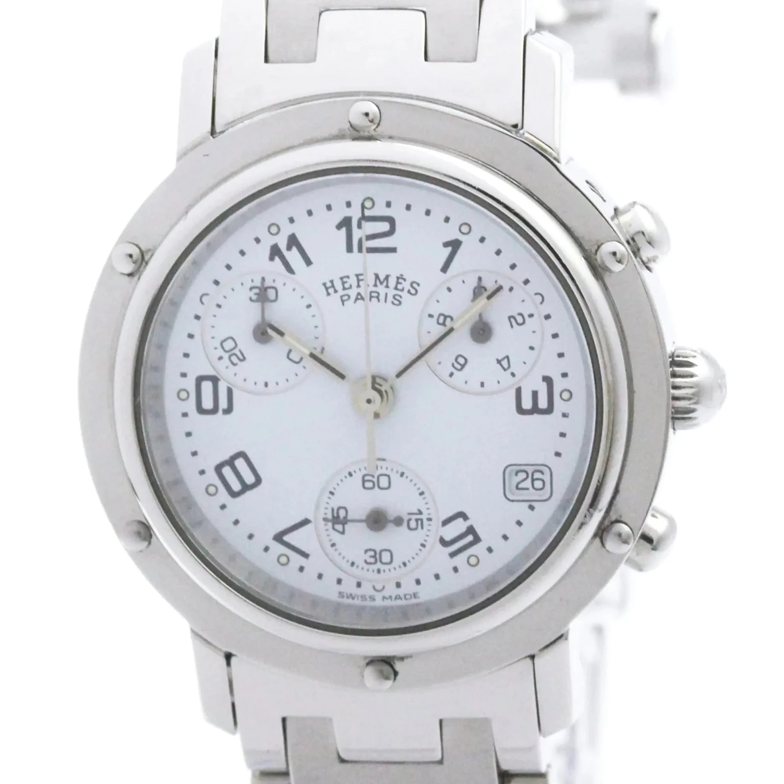 Hermès — Hermes Clipper Chronograph Quartz Stainless Steel — Watch — resale