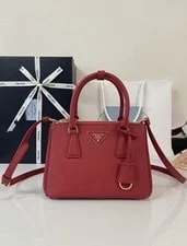 Prada Small Top Handle Satchel W/ Detachable Strap, Zip, Logo, Clochette 3