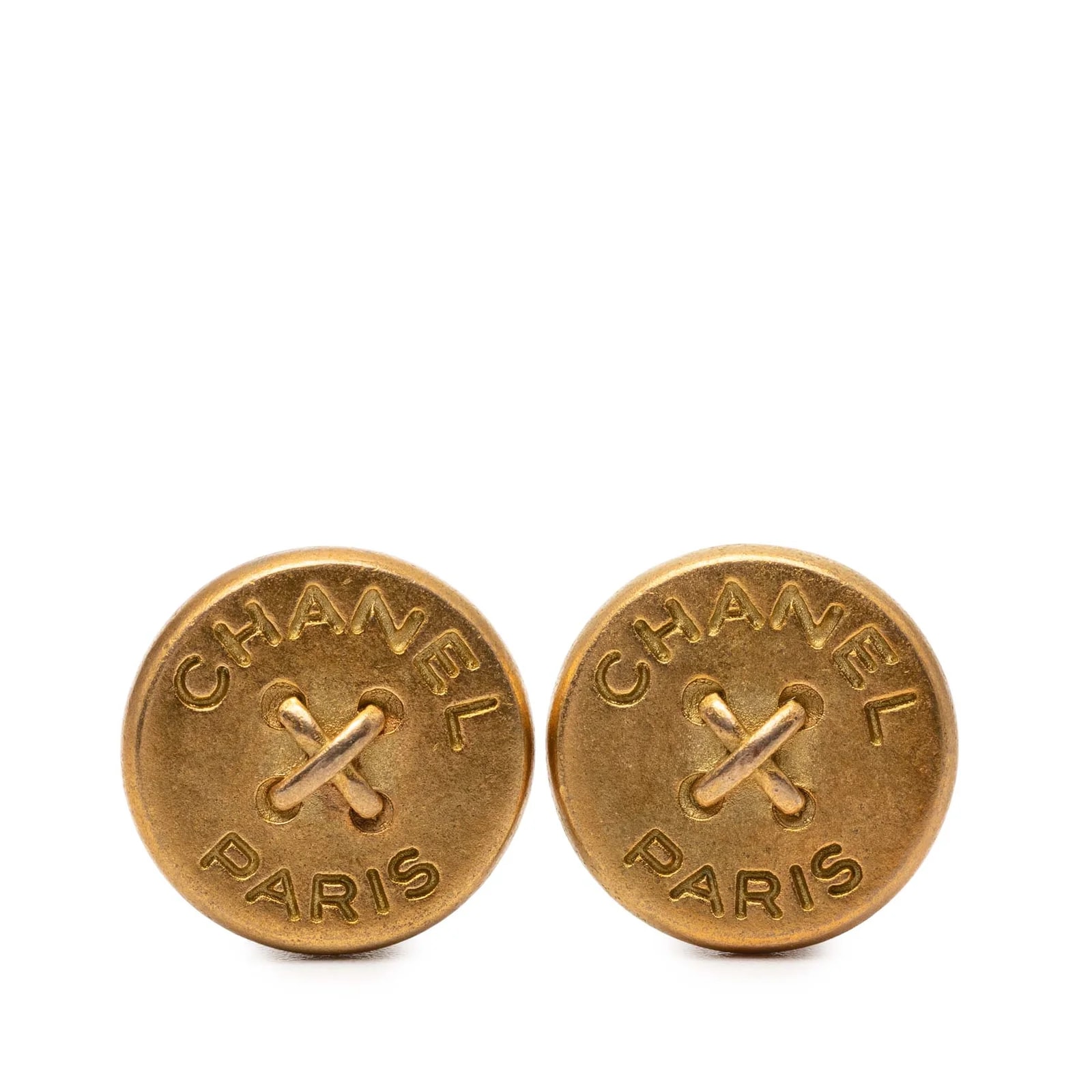 Chanel — Round Button Clip on — Jewelry — resale