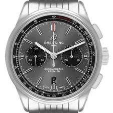 Breitling — Breitling Premier B01 42mm Steel Grey Dial AB0118 Box Card — Watch — resale