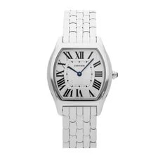 Cartier — Cartier Tortue White Gold Manual 39x31mm Silver Dial Bracelet W1556367 — Watch — resale