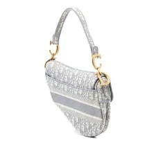 Authenticated Dior Mini Saddle Fabric Satchel 2