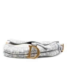 Authenticated Dior Mini Saddle Fabric Satchel 3