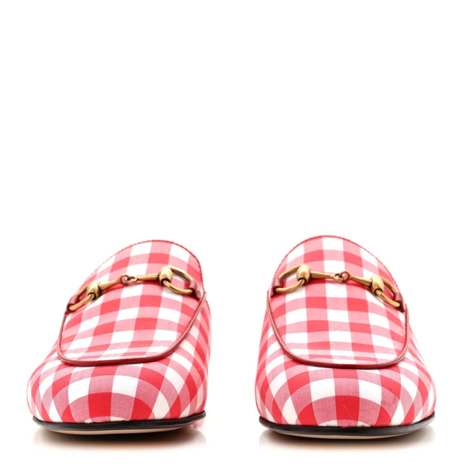 Cotton Gingham Princetown Slippers 36 2
