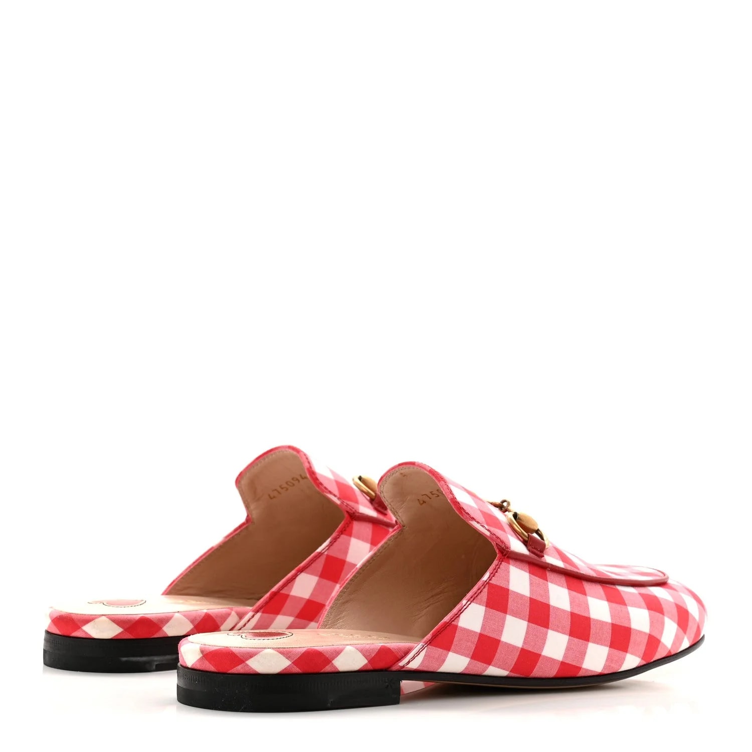 Cotton Gingham Princetown Slippers 36 4