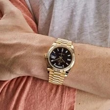 Rolex Day-Date 40 228238 Yellow Gold Black Baguette Diamond Dial (2022) 2