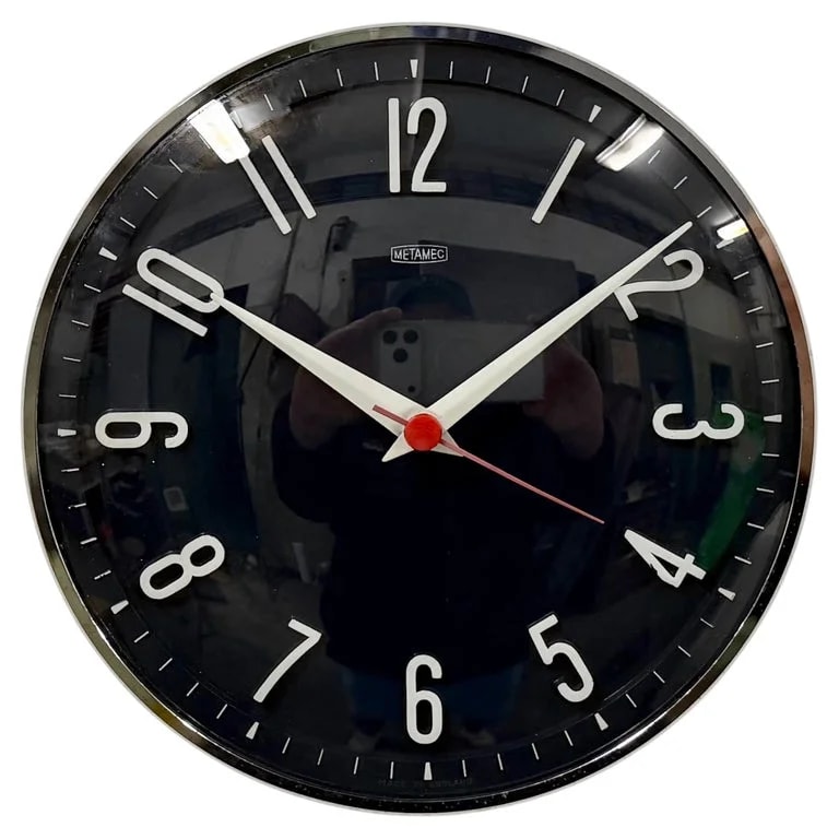 Metamec — Dark Blue Wall Clock From Metamec, 1970s — decorative_object — resale