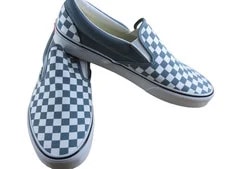 Vans Classic Slip on Color Theory Checker Stormy Weather Shoes 4