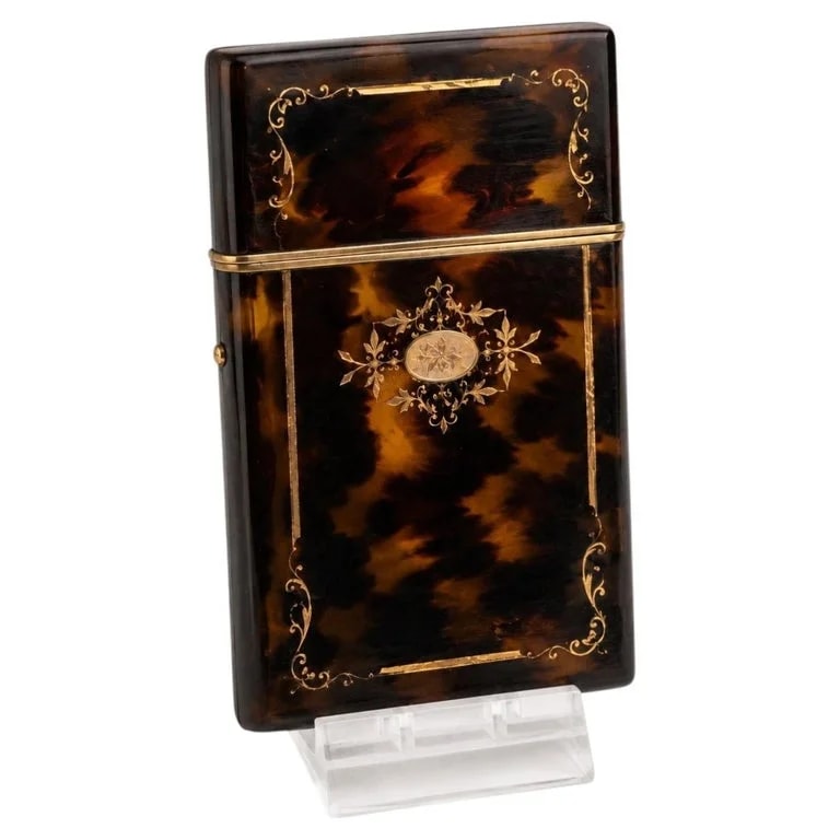 Case — Antique Victorian Tortoiseshell & Pique Calling Card Case — Furniture — resale