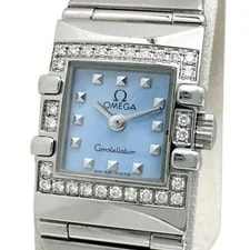 Omega — Omega Constellation Quadra Mini Diamond Bezel Stainless Steel Blue — Watch — resale