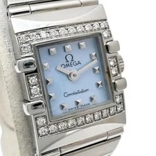Omega Constellation Quadra Mini Diamond Bezel Stainless Steel Blue 3