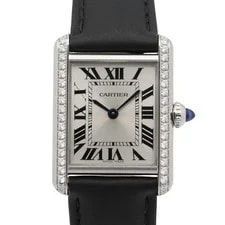 Cartier — Cartier Tank Mast SM W4TA0016 Quartz SS Leather Diamond — Watch — resale