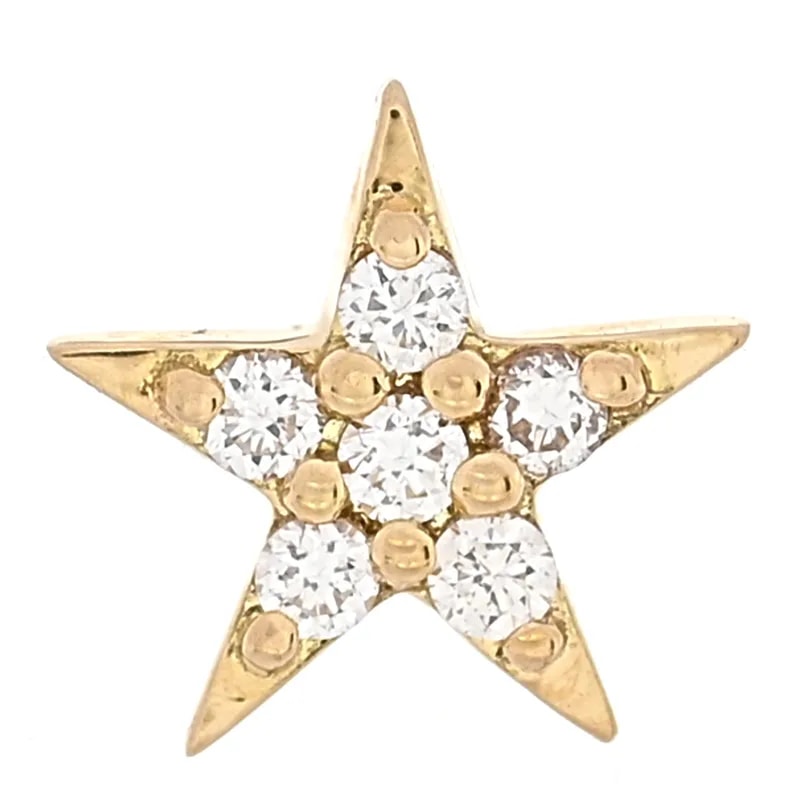 Foundrae — 18K Yellow Gold Tenet Star Strength Stud — Jewelry — resale