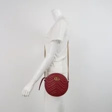 Auth Gucci GG Marmont Round Chevron Crossbody 2