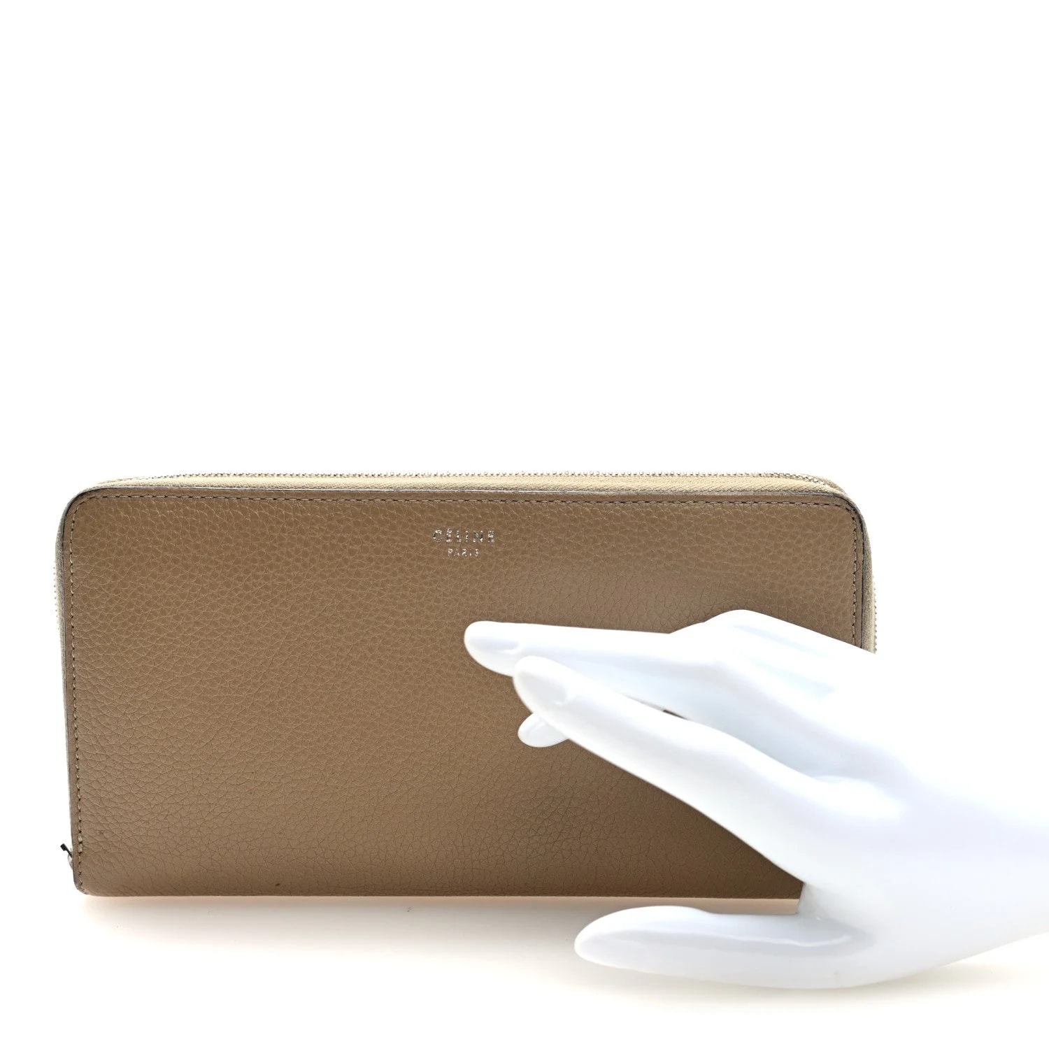 Grained Large Zip Around Multifunction Wallet Dune 2