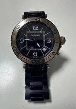 Cartier Pasha Seatimer Ceramic Black Date Display Working 2