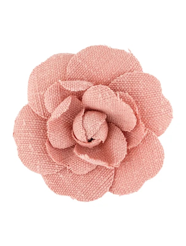 Chanel — Fabric Camelia Brooch — Jewelry — resale