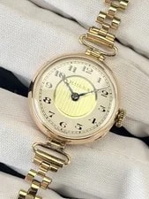Rolex Lady Cocktail 9ct Gold Art Deco Antique Bracelet 26mm 2