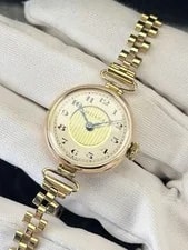 Rolex Lady Cocktail 9ct Gold Art Deco Antique Bracelet 26mm 3