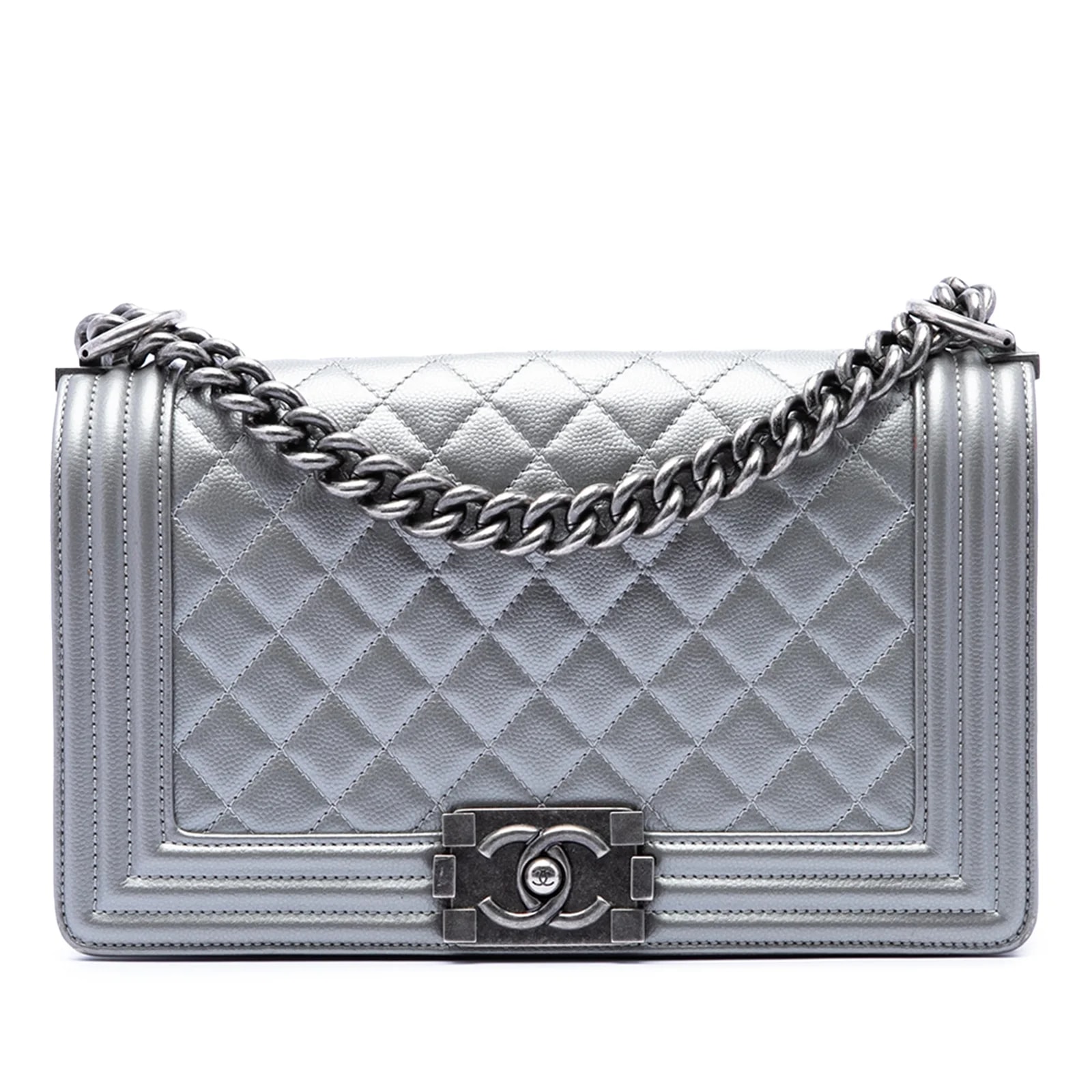 Chanel — Old Medium Metallic Boy Flap — Handbag — resale