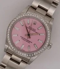 Rolex — Rolex Oyster Perpetual 31mm 1.50ct Diamonds Pink Dial Steel Automatic — Watch — resale