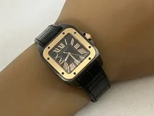 Cartier Santos 100 MM W2020007 2878 Black Automatic Excellent A5760 2