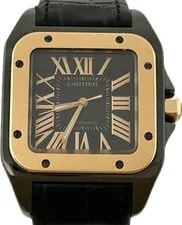 Cartier Santos 100 MM W2020007 2878 Black Automatic Excellent A5760 3
