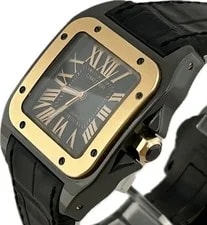 Cartier Santos 100 MM W2020007 2878 Black Automatic Excellent A5760 4