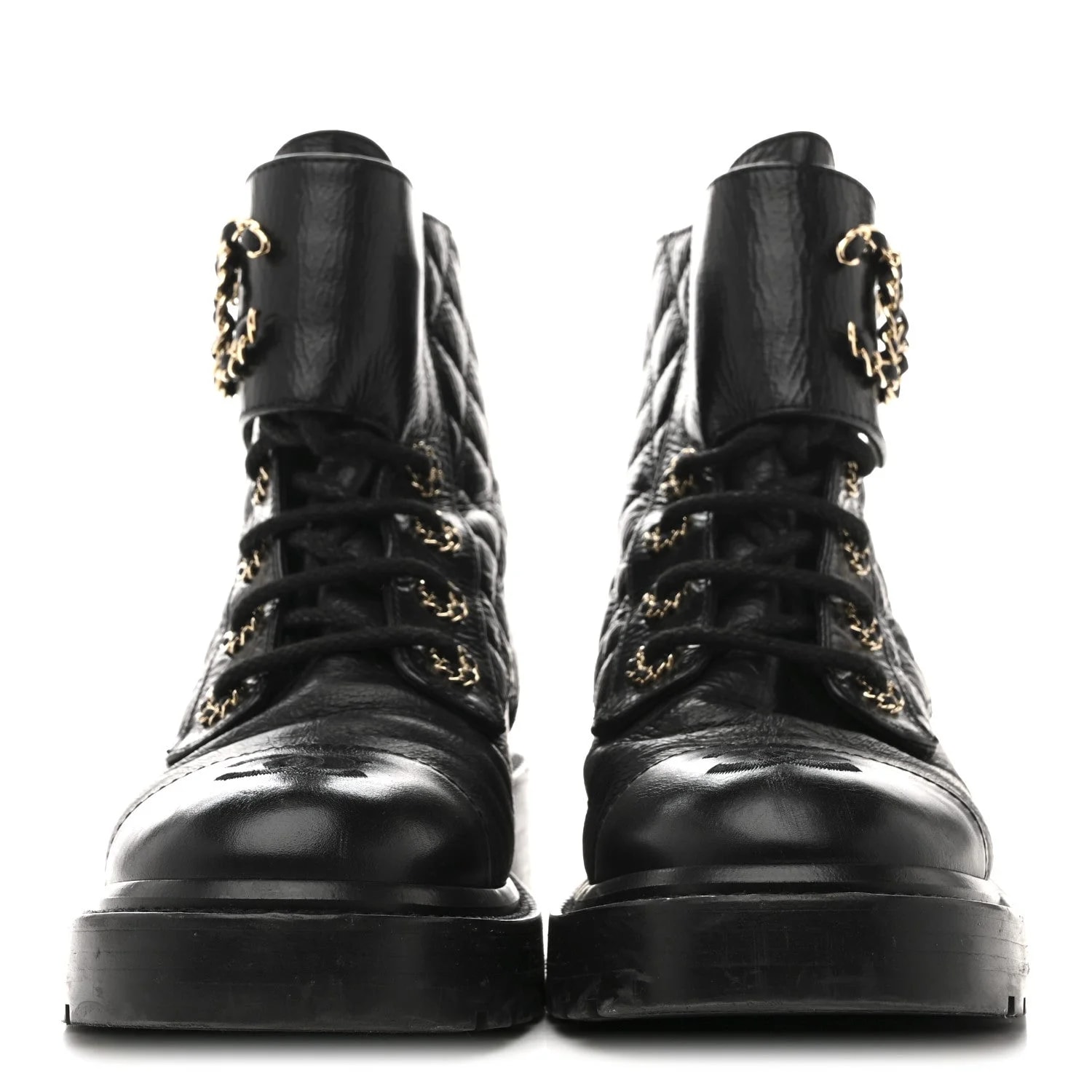 Shiny Lace Up Combat 37 3