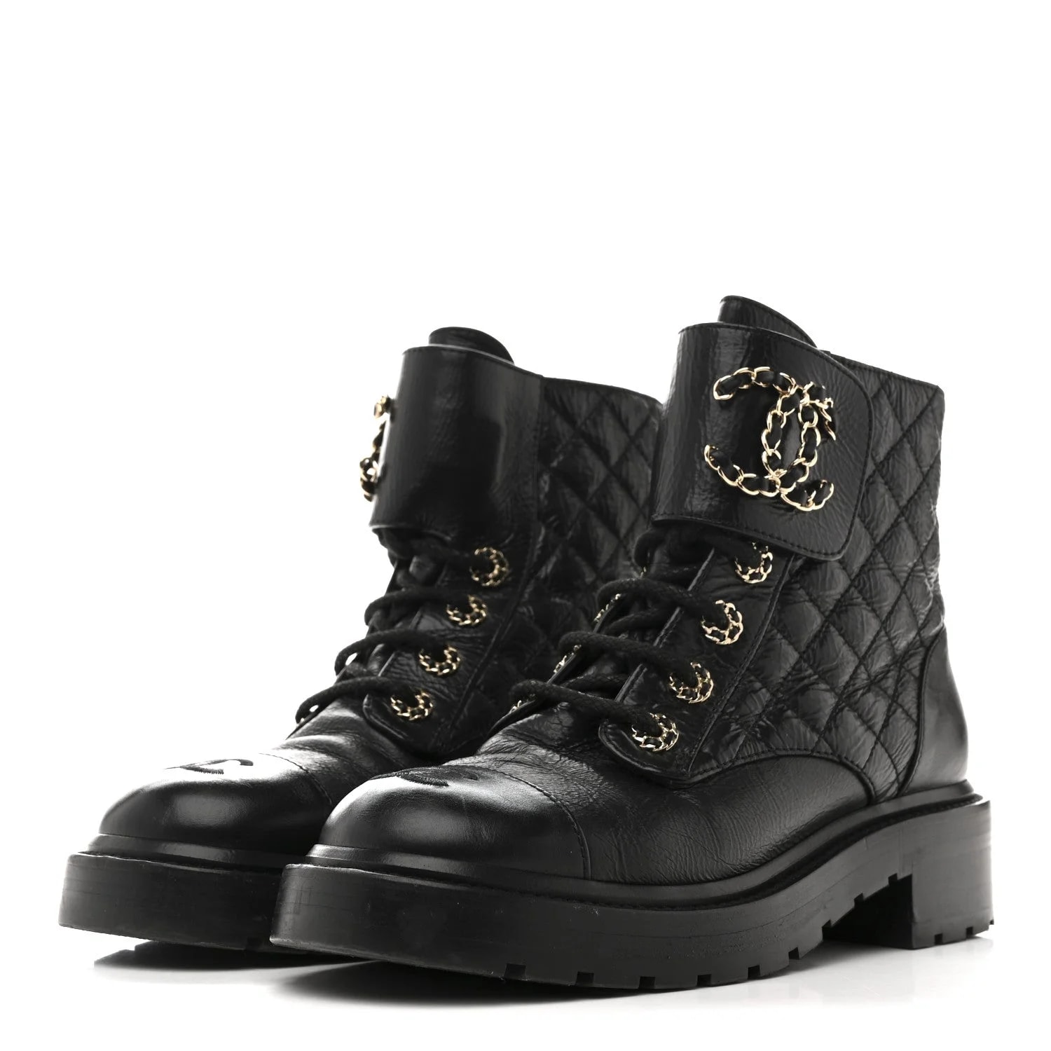 Shiny Lace Up Combat 37 4
