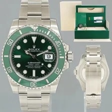 Rolex — 2015 Papers Rolex Submariner Hulk 116610LV Green Dial Ceramic Box — Watch — resale