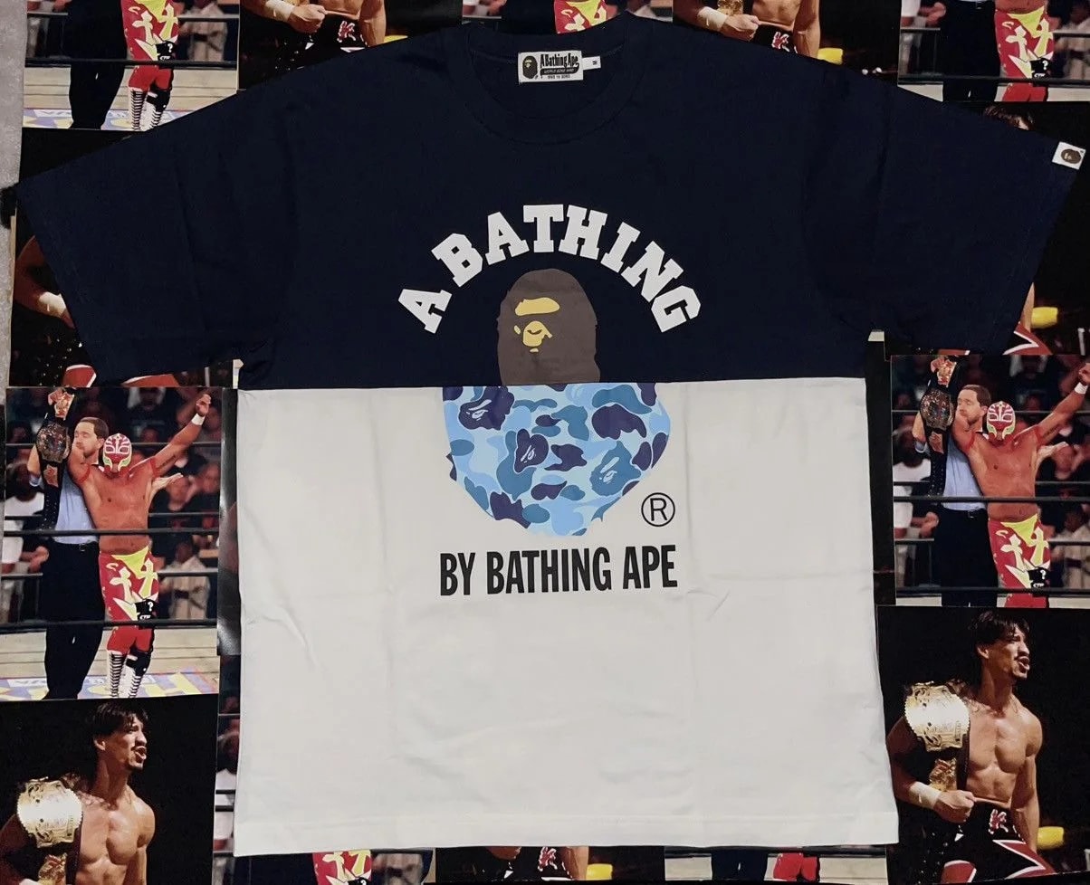BAPE — Bape College & By Bathing Ape Relaxed Fit Tee (M) — streetwear — resale
