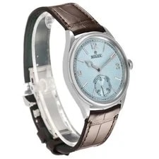 Rolex — 2026 New Rolex 1908 Ice Blue Rice-Grain Motif Dial - Ref. 52506 - Brown Bracelet — Watch — resale