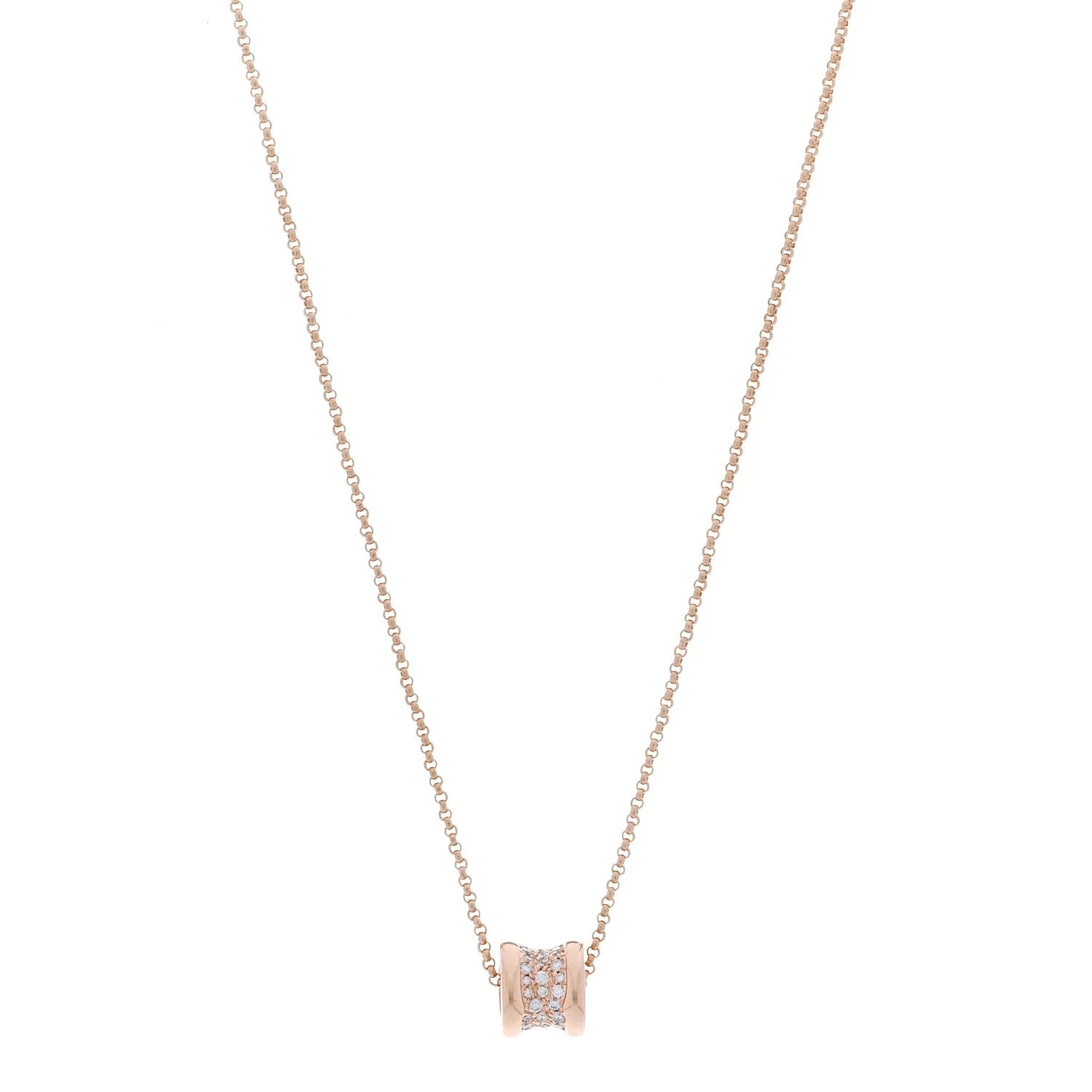 Bulgari — 18K Rose Gold Small B.Zero1 Pave — Jewelry — resale