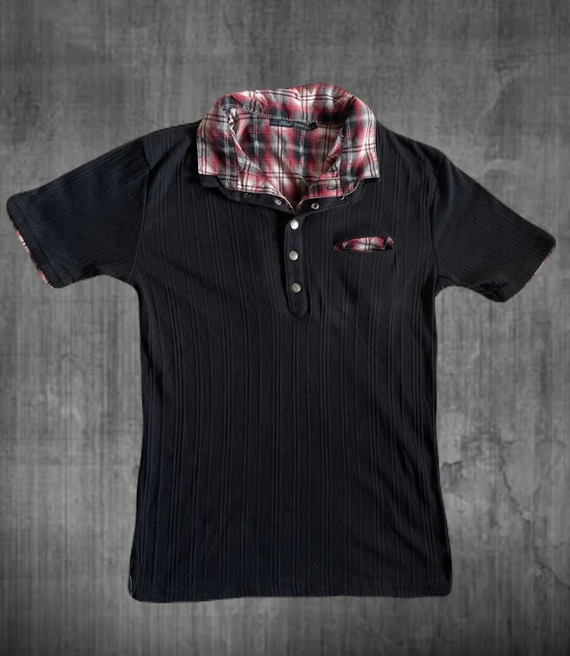 2000s Japanese Archive Vkei Layered Plaid Polo Y2K — streetwear — resale