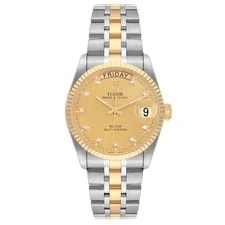 Tudor Day Date Steel Yellow Gold Champagne Diamond Dial 76213 2