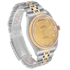 Tudor Day Date Steel Yellow Gold Champagne Diamond Dial 76213 3