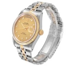 Tudor Day Date Steel Yellow Gold Champagne Diamond Dial 76213 4