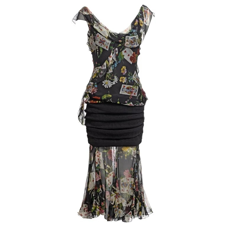 Christian Dior, John Galliano for Christian Dior — Christian Dior By John Galliano Print Dress With Integrated Skirt — Clothing — resale
