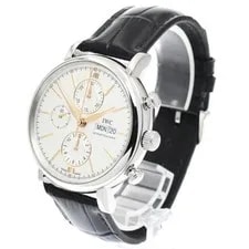 IWC Portofino IW391031 41mm SS Silver Dial Automatic Chronograph Day-Date #C228 2