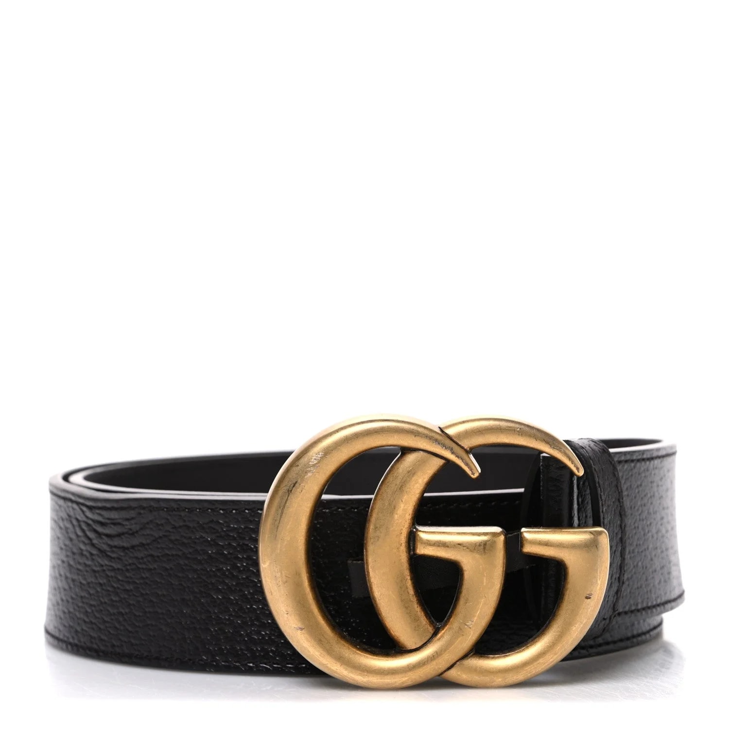 Gucci — Textured Double G 40mm Belt 80 32 Dark — Accessory — resale