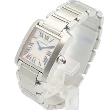 Cartier Tank Française SM Stainless Steel Pink Shell W51028Q3 2