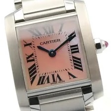 Cartier Tank Française SM Stainless Steel Pink Shell W51028Q3 3